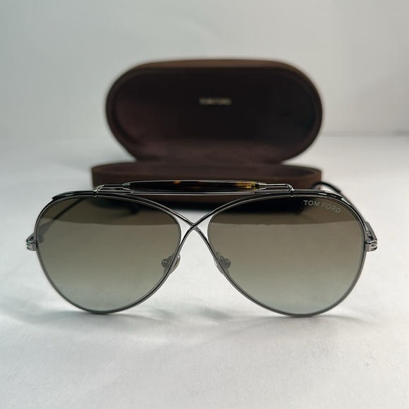 New Authentic TOM FORD FT0818 pilot-frame metal sunglasses - Picture 3 of 13